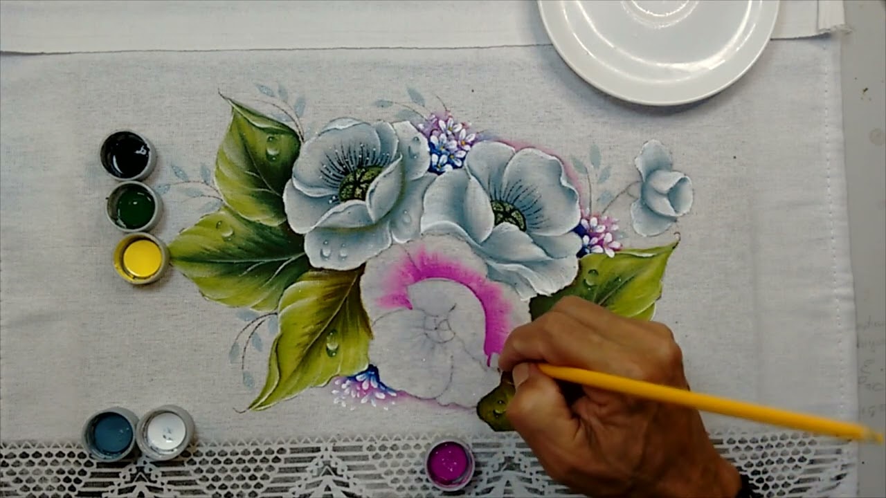 Roberto Ferreira - Novo Projeto - Vamos Pintar Papoulas e Folhas em Tecido - Parte 2