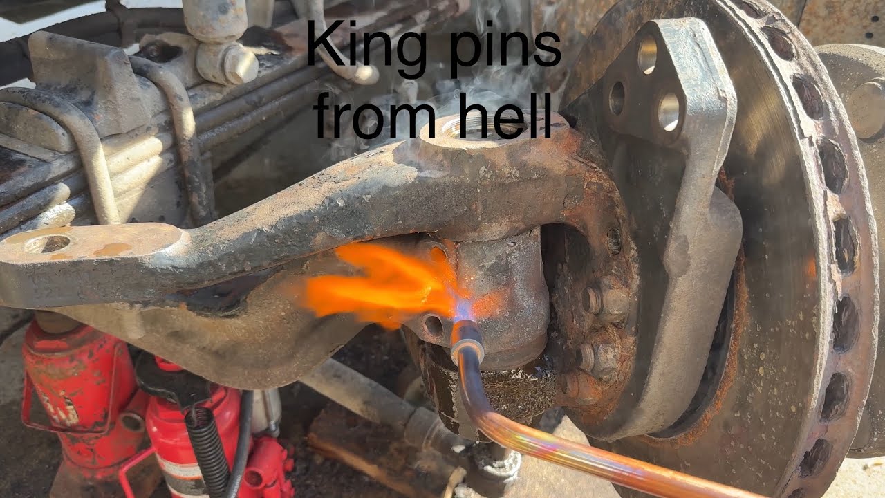How to do king pins on a semi truck - YouTube