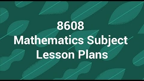 AIOU B.ed(1.5 Years) Book Code:- 8608, Mathematics Subject Lesson Plans Sample.