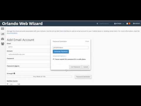 How to add email address to orlando web wizard