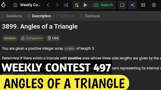Angles of a triangle | Leetcode weekly contest 497.