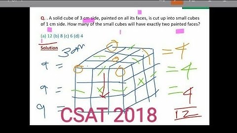 Cube of 3 cm side, painted on all its faces, is cut up into small cubes of 1 cm side. How many