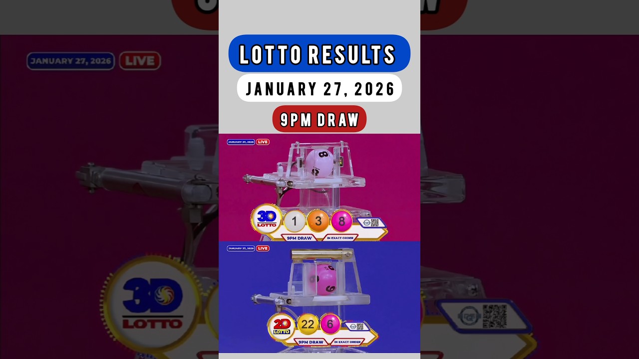 PCSO Lotto Result Today 9PM Live - January 27, 2026 Tuesday