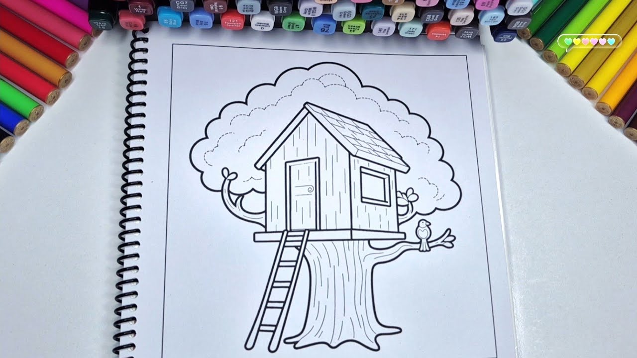 ASMR Color with Me | Cozy Treehouse Coloring | Relaxing Evening