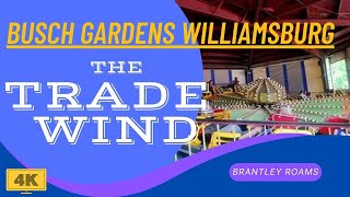 4K First Person View of The Trade Wind flat ride at Busch Gardens Williamsburg