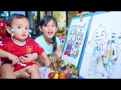 BELAJAR MEWARNAI BAYI AZAM MALAH NANGIS 😭 Main Mandi bola | Salsa and Family