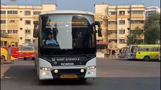 Kerala SRTC's Longest service exiting mangalore bus stand towards Trivandrum