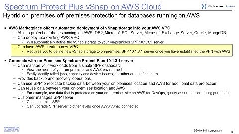 IBM Spectrum Protect Plus vSnap on AWS with NO existing VPC – Demo