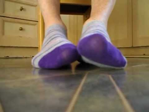 Cute grey and purple no show socks