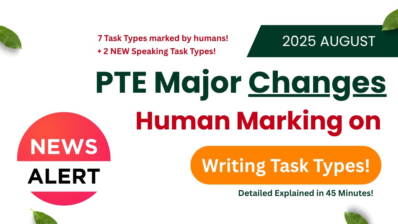 📌 PTE Major Changes in August 2025 – Detailed Explained in 45 Minutes!