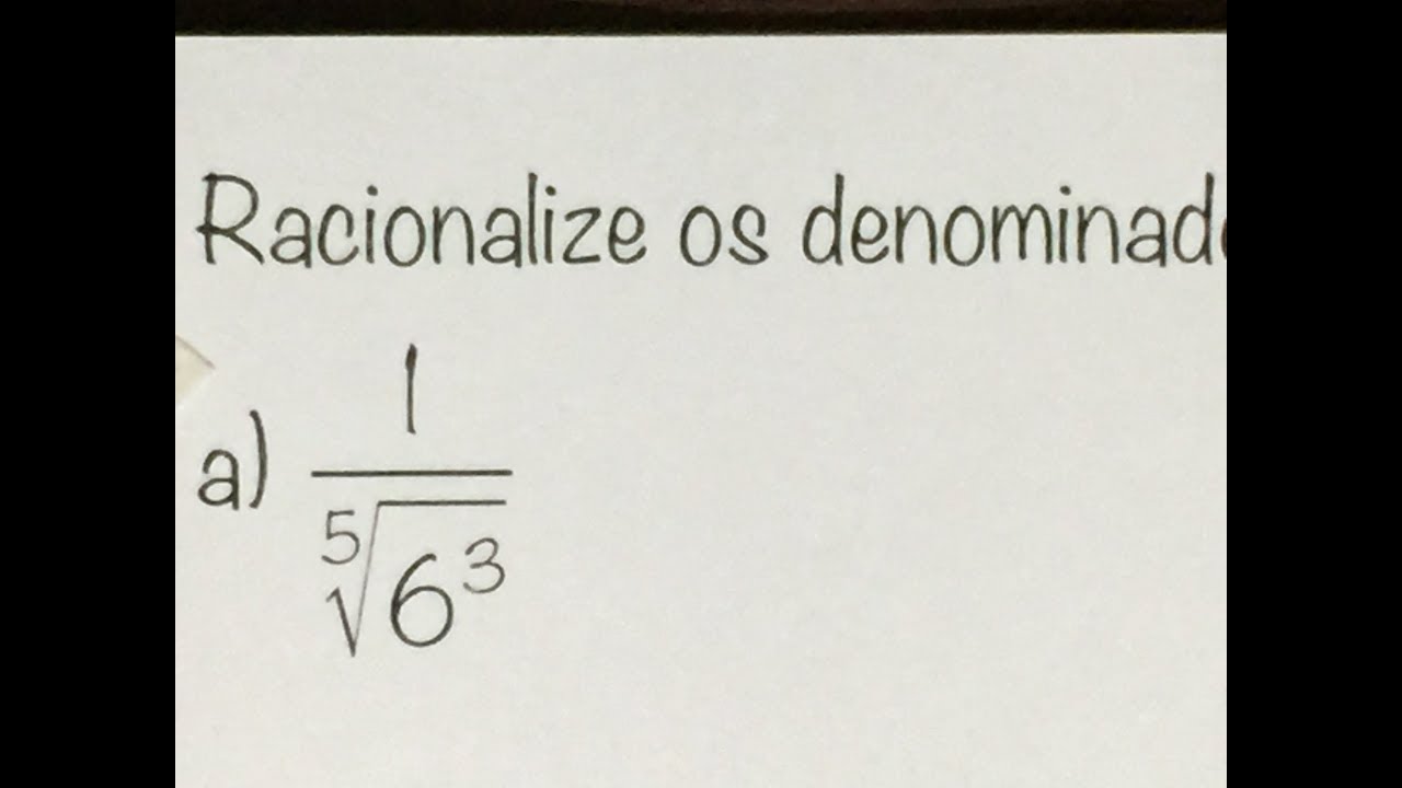 MatBásica - 9ºANO - Racionalizar RAIZ ENÉSIMA no denominador problemas de la piel