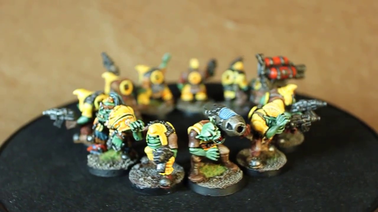 Warhammer 40.000 Rogue Trader Bad Moon Big Mob lead by Clan Boss