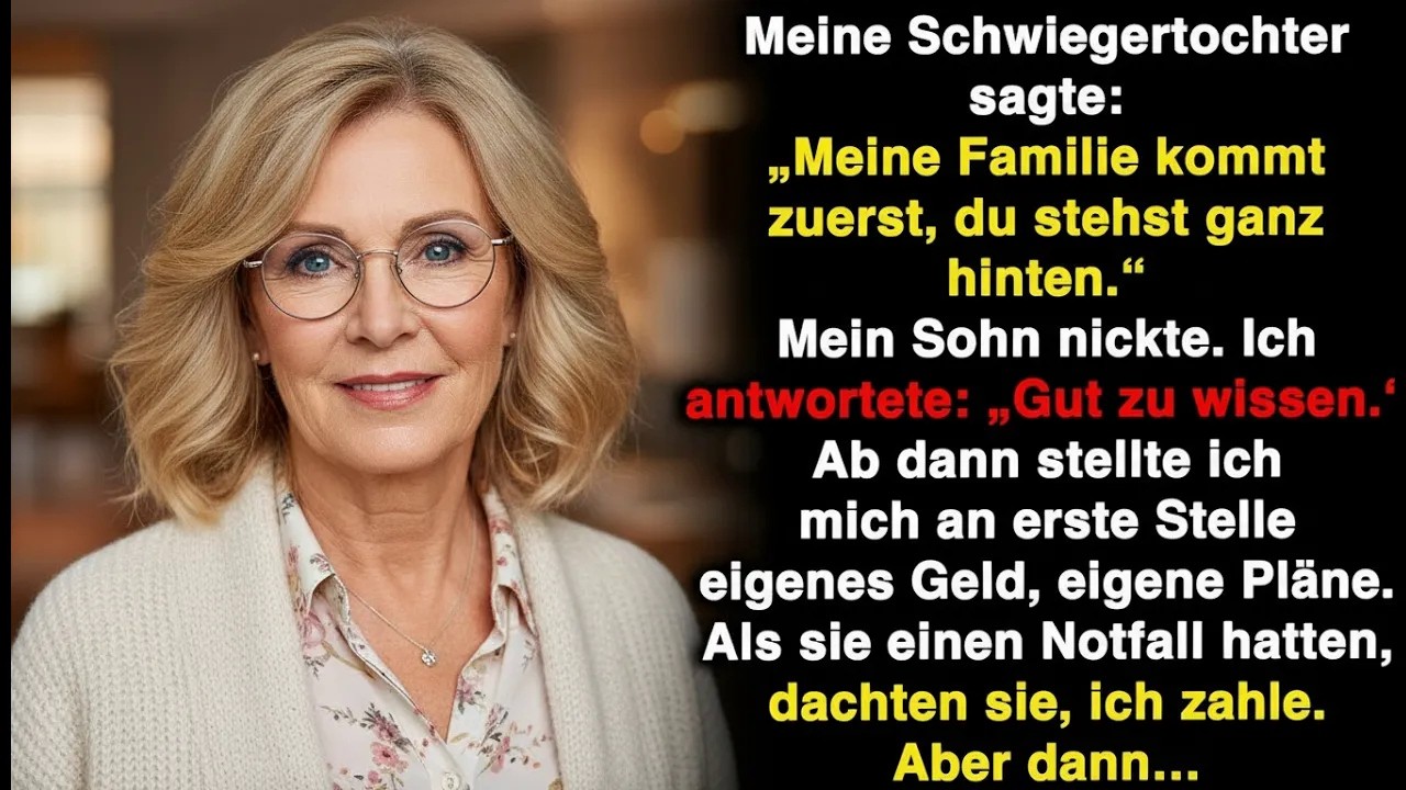 Meine Schwiegertochter sagte „Meine Familie kommt immer zuerst, du bist nur ein unwichtiges Detai