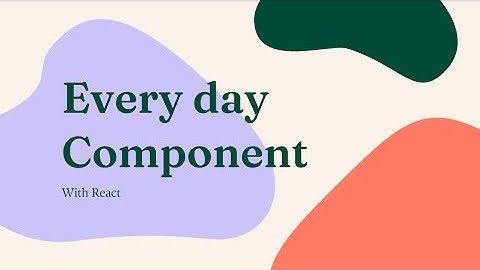 Every Day Component - 01 - Storybook setup
