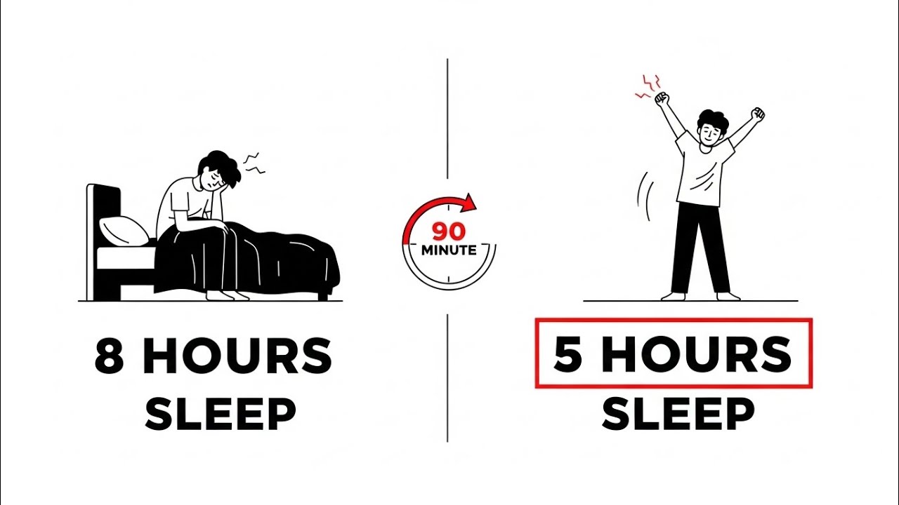 How to Wake Up Fresh on Only 5 Hours of Sleep: The 90-Minute Rule #mindset #selfgrowth #psychology 