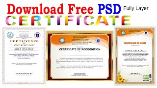 Free Download Certificate Template in Adobe Photoshop