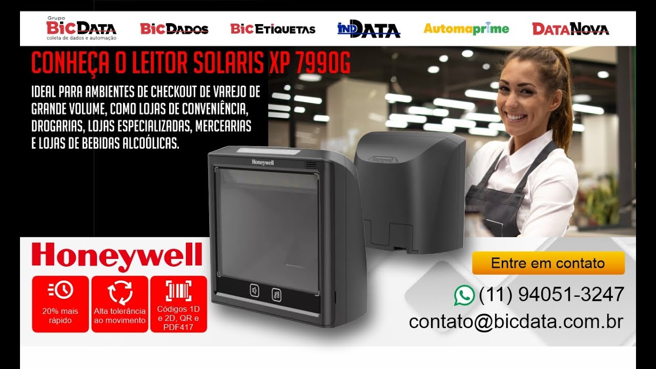 Checkout mais rápido e eficiente com o Leitor Honeywell Solaris XP 7990G