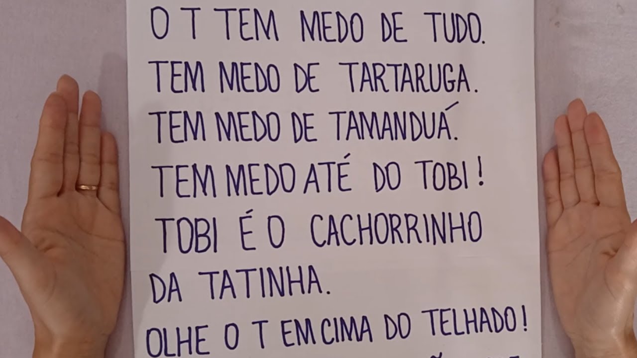 Aprendendo a ler - Leitura de texto - Vamos aprender a ler - Texto - Letra T - EJA