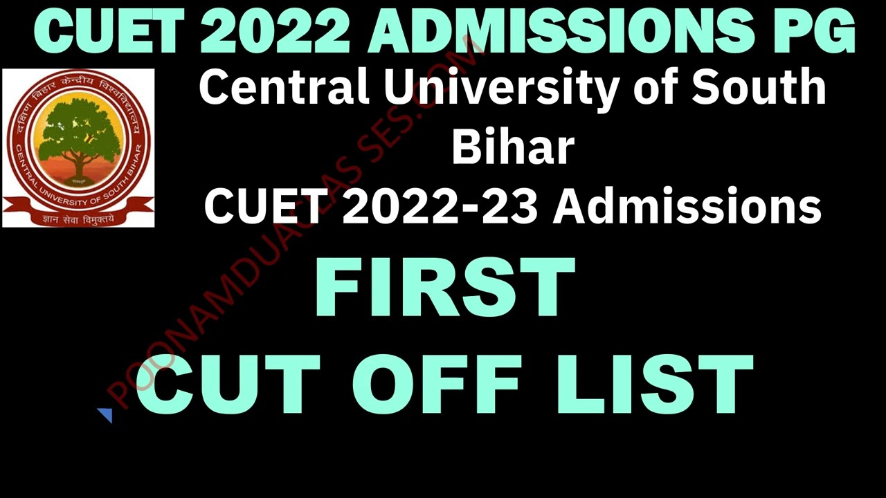 Cut off List South Bihar Central university PG Courses