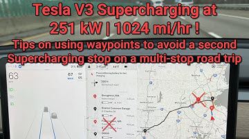 New v11 UI waypoints makes planning multi-stop trips even easier while Tesla Supercharging at 251 kW