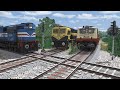 Three Diesel Trains Crossing each other at Same Track – Forked Railroad