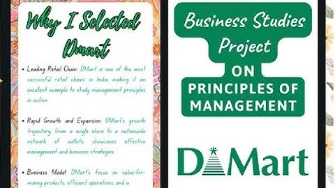 Business Studies Project file on Principles of Management D-Mart #projectfilemakingideas  #yt #cbse 