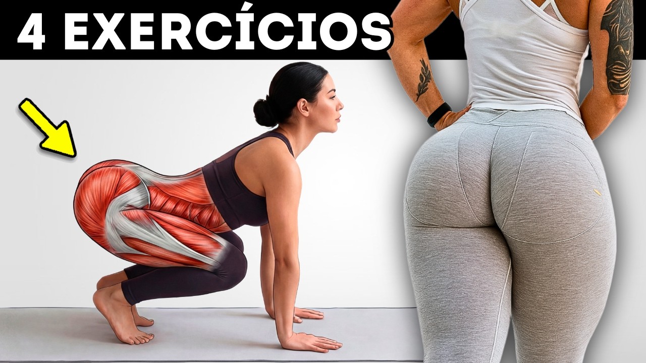 10 DIAS PARA TURBINAR Seus GLÚTEOS  4 Exercícios em CASA (Sem Impacto)