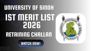 University of Sindh 1st List 2026 || Retaining Challan  Process || Admission Fee Challan ||