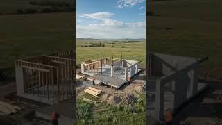 🎬🎥WOW!😱 Amazing!  🌾🏡 SIMPLE HOUSE BUILD ON A VAST OPEN PLAIN.Building Dreams, Creating the Future