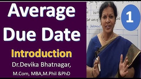 1. Average Due Date - Introduction In Telugu