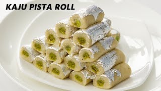 Kaju Pista Roll Recipe - Halwai Style Sweet for Diwali CookingShooking