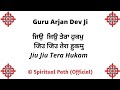 Jiu jiu tera hukam tivai tiu hovana  bani guru arjan dev ji 