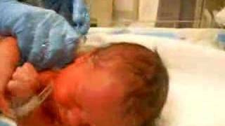 Ethan's first bath