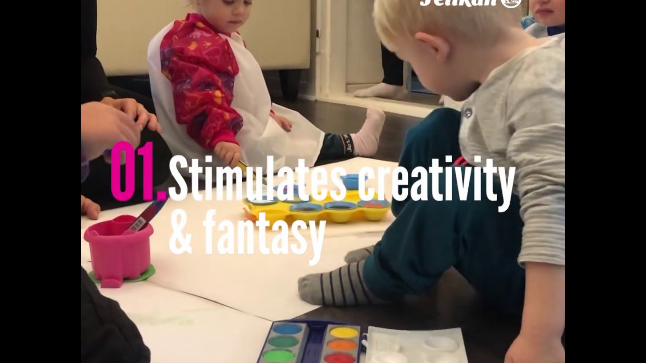 A colorful world with Pelikan paint boxes and brushes