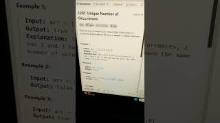 Unique Number Of Occurrences #hashmap #set #python #leetcode #leetcode75 #coding #dsa