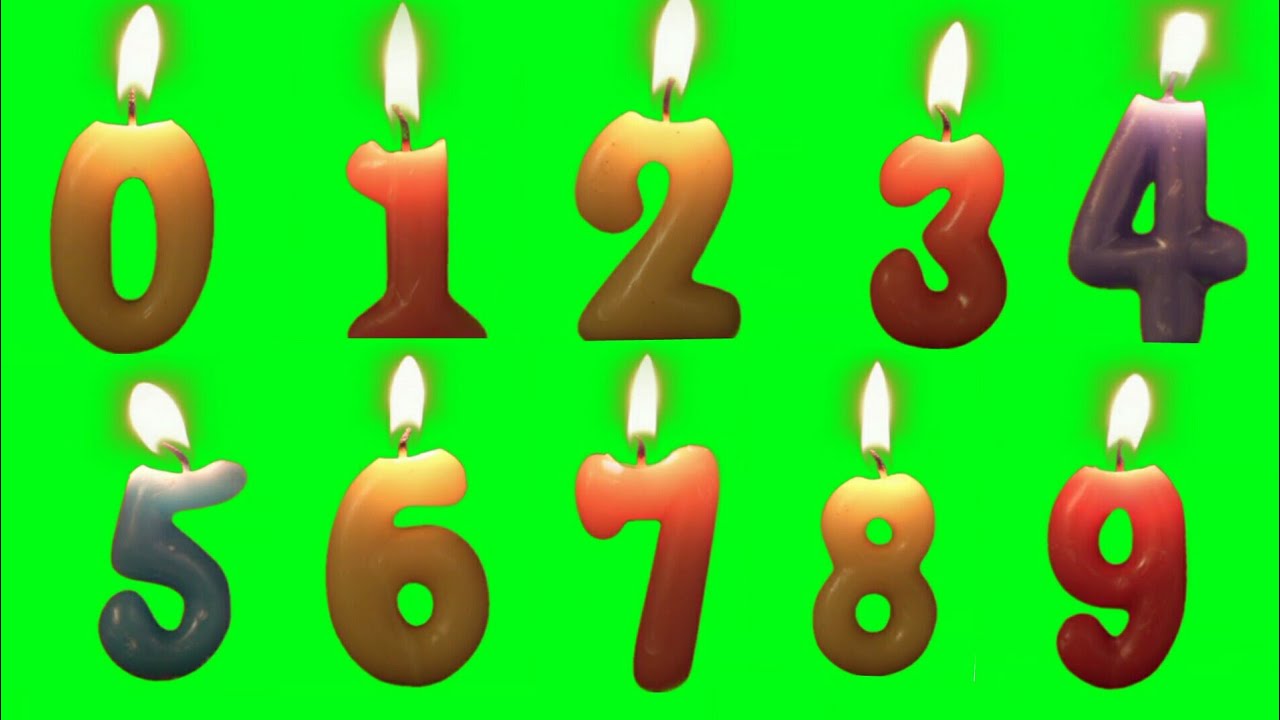 0 To 10 Digit Numbers Burning Candle On Green Screen Birthday Effects Green Screen YouTube