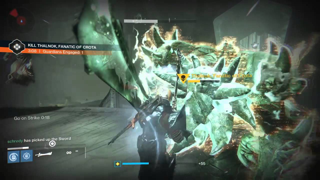 Destiny - Kill Thalnok, Fanatic of Crota - Solo, 1 sword