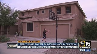 Family fights to keep basketball hoop in driveway