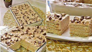 كيكة التويكس البارده من غير فرن ومن غير بيض Cold Twix Cake