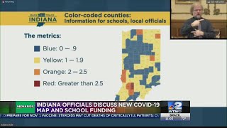 Indiana COVID-19 map and school funding resolution