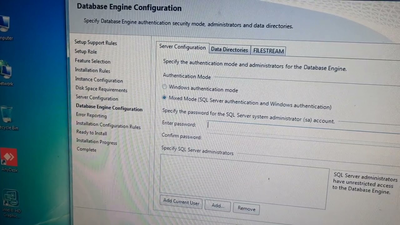 sql 2014 setup server