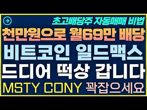 [1탄-057] 비트코인 드디어 떡상 1억돌파 일드맥스 MSTY CONY도 갑니다