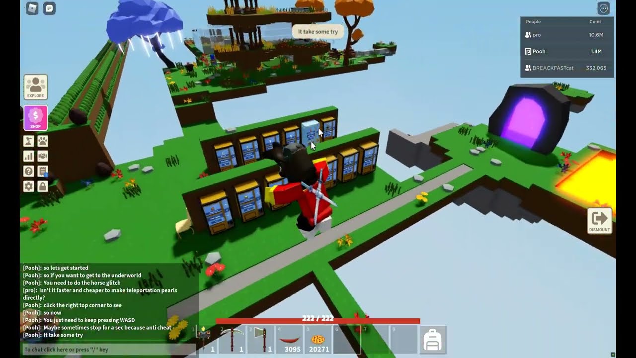 How to go to Underworld without Underworld Portal or orb (Roblox Islands)(Private Server)