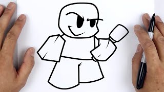 How to Draw Noob from Roblox printable step by step drawing sheet :  DrawingTutorials101.com