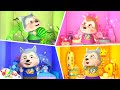 Wolfoo Family play Four Colors Playhouse Challenge 🌈 Funny Stories For Kids | Wolfoo Kids Songs