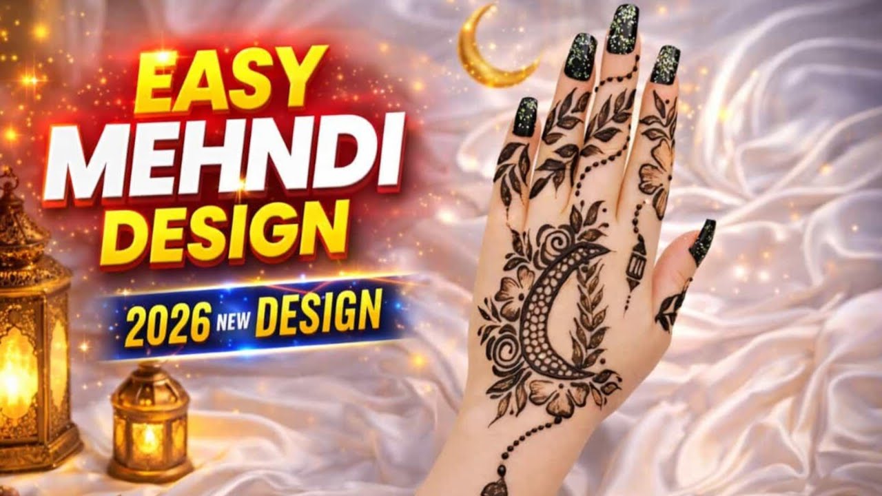 Trendy Crescent Moon Mehndi Design 2026 | Simple & Stylish Mehndi