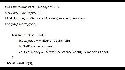 CERN ROOT tutorial for beginners - 12 TEventList and TEntryList Classes