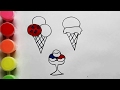 Рисуем и Раскрашиваем Мороженое. Рисунки Фломастерами. Как нарисовать мороженое. Рисунки для детей.