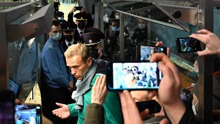 Police detain Kremlin critic Navalny in Moscow after he arrives on flight from Berlin