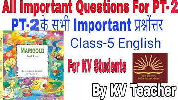 PT-2 Exam Revision Video/ Class-5 English/ PT-2 के सभी Important Questions Answers/ For KV Students